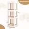 Foldable 3-Tier Rotating Bookshelf with Swivel Base for Books & Decor